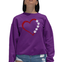 Pink Small Meow Heart - Women's Word Art Crewneck Sweatshirt