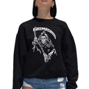 Black XXL Women's Word Art Crewneck Sweatshirt - Grim Reaper