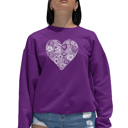 Pink Small Heart Flowers - Women's Word Art Crewneck Sweatshirt
