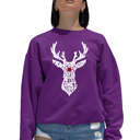  Women's Word Art Crewneck Sweatshirt - Santa's Reindeer