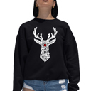 Black Medium Women's Word Art Crewneck Sweatshirt - Santa's Reindeer