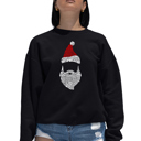 Black Small Santa Claus - Women's Word Art Crewneck Sweatshirt