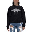Black XL Flying Saucer Ufo - Women's Word Art Crewneck Sweatshirt
