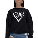 Black XXXL Script Love Heart - Women's Word Art Crewneck Sweatshirt