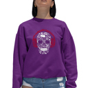 Pink XXXL Music Notes Skull - Women's Word Art Crewneck Sweatshirt