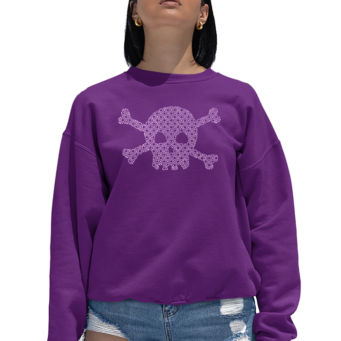 Xoxo Skull - Women's Word Art Crewneck Sweatshirt