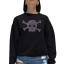 Black Large Xoxo Skull - Women's Word Art Crewneck Sweatshirt