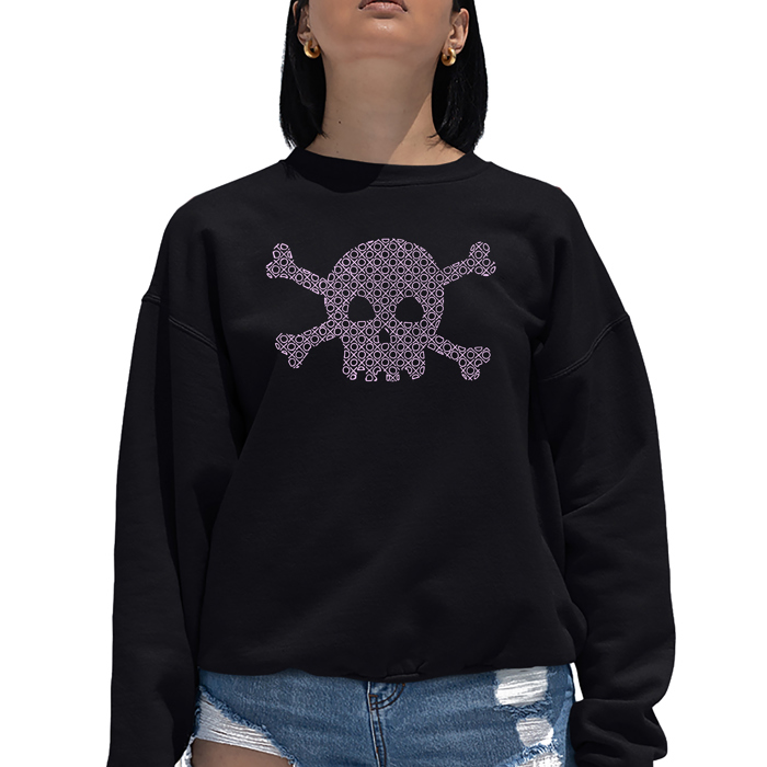 Xoxo Skull - Women's Word Art Crewneck Sweatshirt