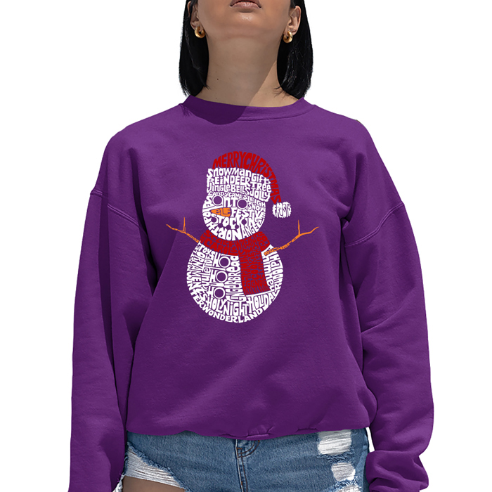 Christmas Snowman - Women's Word Art Crewneck Sweatshirt