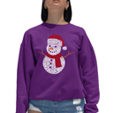 Pink Medium Christmas Snowman - Women's Word Art Crewneck Sweatshirt