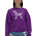 Pink Small Dog Paw Prints - Women's Word Art Crewneck Sweatshirt