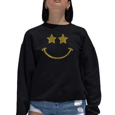 Rockstar Smiley - Women's Word Art Crewneck Sweatshirt