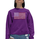 Pink XXL 50 States Usa Flag - Women's Word Art Crewneck Sweatshirt