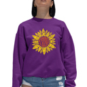 Pink Medium Sunflower - Women's Word Art Crewneck Sweatshirt