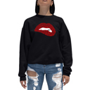 Black XXL Savage Lips - Women's Word Art Crewneck Sweatshirt
