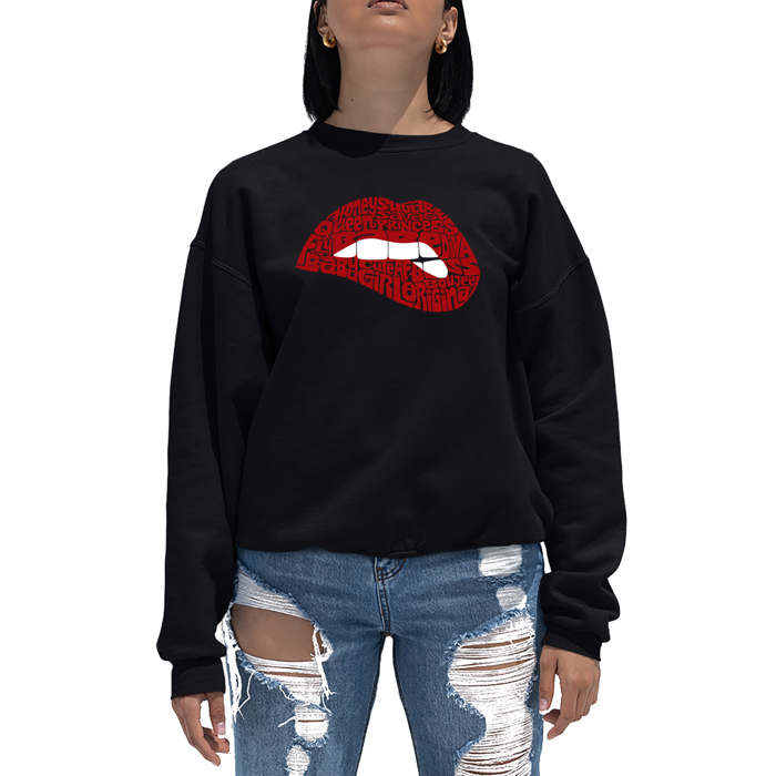 Savage Lips - Women's Word Art Crewneck Sweatshirt