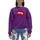 Pink Medium Savage Lips - Women's Word Art Crewneck Sweatshirt