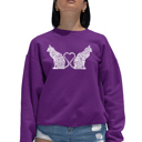 Pink XXL Cat Tail Hearts - Women's Word Art Crewneck Sweatshirt