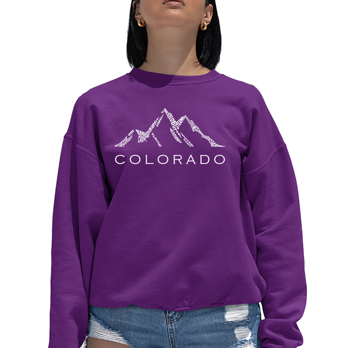 Colorado Ski Towns - Women's Word Art Crewneck Sweatshirt