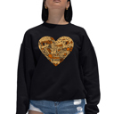 Black XXL Thanksgiving Heart - Women's Word Art Crewneck Sweatshirt
