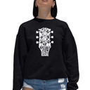 Black XXXL Guitar Head Music Genres - Women's Word Art Crewneck Sweatshirt