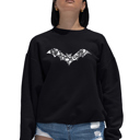 Black XXL Bat Pics - Women's Word Art Crewneck Sweatshirt