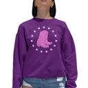 Pink Medium Cowgirl Boots - Women's Word Art Crewneck Sweatshirt