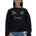 Black XXXL Whiskers - Women's Word Art Crewneck Sweatshirt
