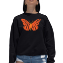 Black Small Butterfly - Women's Word Art Crewneck Sweatshirt
