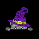  Peeking Witch Cat - Women's Word Art Crewneck Sweatshirt