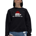  Christmas Peeking Dog - Women's Word Art Crewneck Sweatshirt
