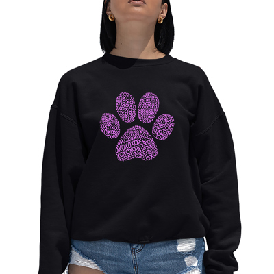 Xoxo Dog Paw - Women's Word Art Crewneck Sweatshirt