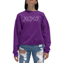 Pink Small Xoxo - Women's Word Art Crewneck Sweatshirt