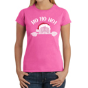 Pink Small Peeking Santa - Women's Word Art T-Shirt