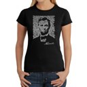 Black Medium Women's Word Art T-Shirt - ABRAHAM LINCOLN - GETTYSBURG ADDRESS