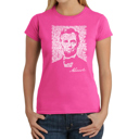 Pink XXL Women's Word Art T-Shirt - ABRAHAM LINCOLN - GETTYSBURG ADDRESS