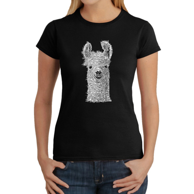 Women's Word Art T-Shirt - Llama