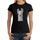Black XL Women's Word Art T-Shirt - Llama
