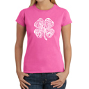 Pink Small Women's Word Art T-Shirt - Feeling Lucky