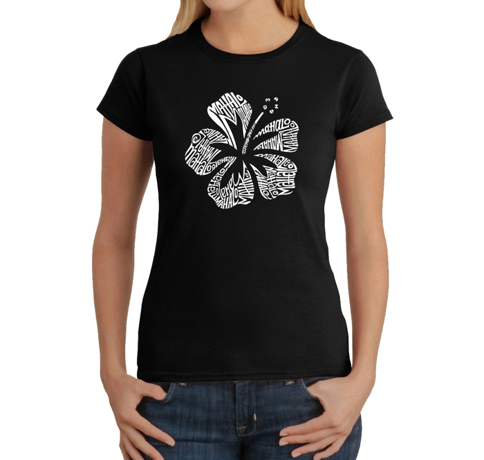 Women's Word Art T-Shirt - Mahalo