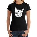 Black Large Women's Word Art T-Shirt - Heavy Metal