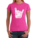 Pink Large Women's Word Art T-Shirt - Heavy Metal