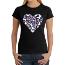 Black XL Butterfly Heart - Women's Word Art T-Shirt