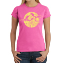 Pink XXL Women's Word Art T-Shirt - Halloween Bats