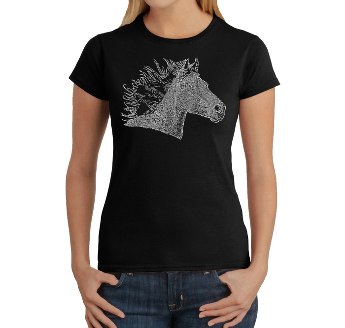 Women's Word Art T-Shirt - Horse Mane