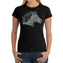 Women's Word Art T-Shirt - Horse Mane