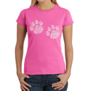 Pink Small Women's Word Art T-Shirt - Meow Cat Prints