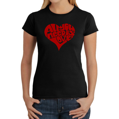 Women's Word Art T-Shirt - All You Need Is Love