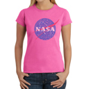 Pink Large Women's Word Art T-Shirt - NASA's Most Notable Missions