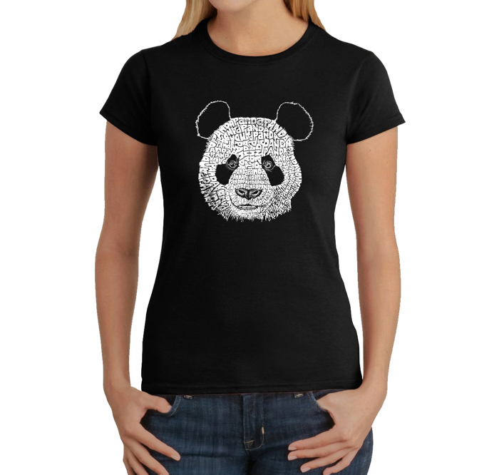 Women's Word Art T-Shirt - Panda